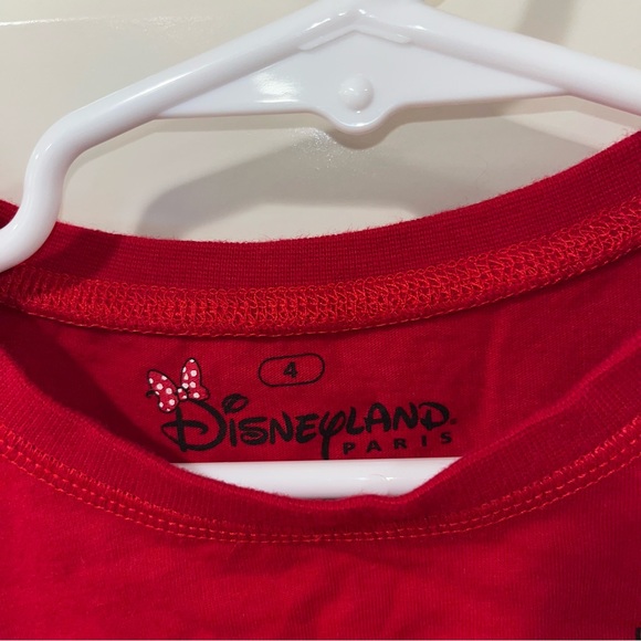 Disneyland Paris Minnie Mouse graphic T-shirt Red girl Size 4 long sleeves - Picture 2 of 4